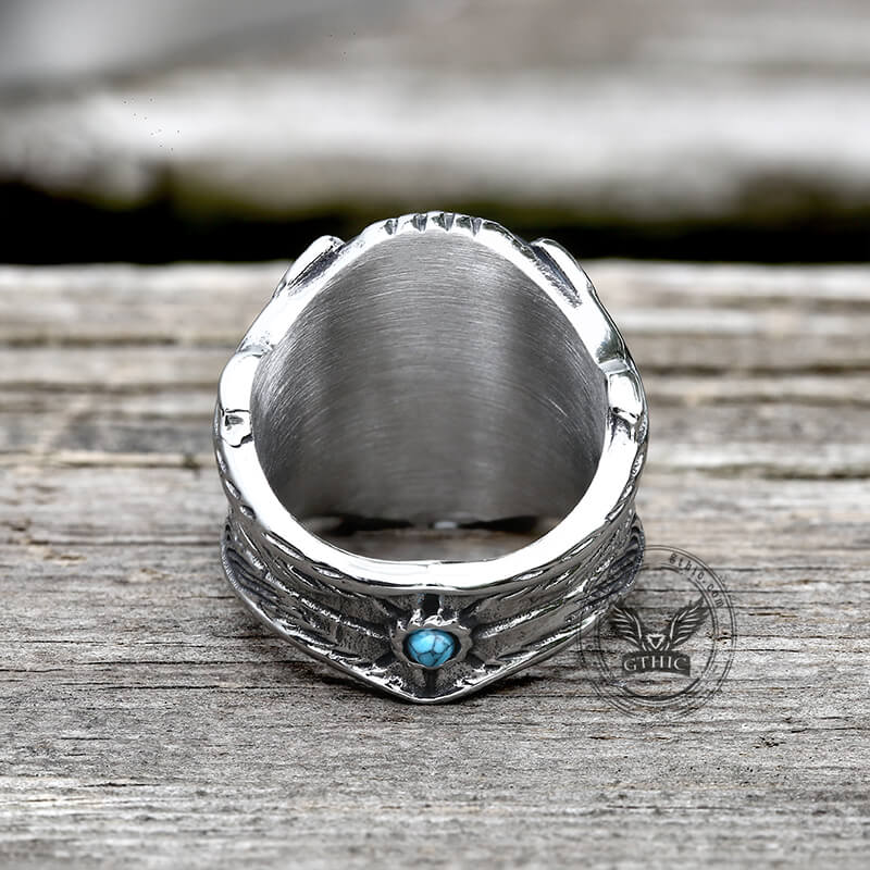 Eagle Turquoise Stainless Steel Ring