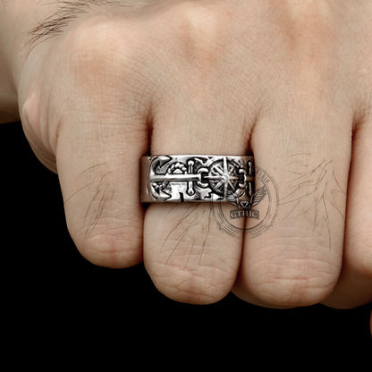 Eight-pointed Star Pirate Anchor Stainless Steel Ring