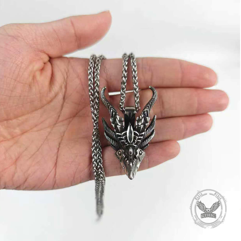 Evil Dragon Head Stainless Steel Pendant