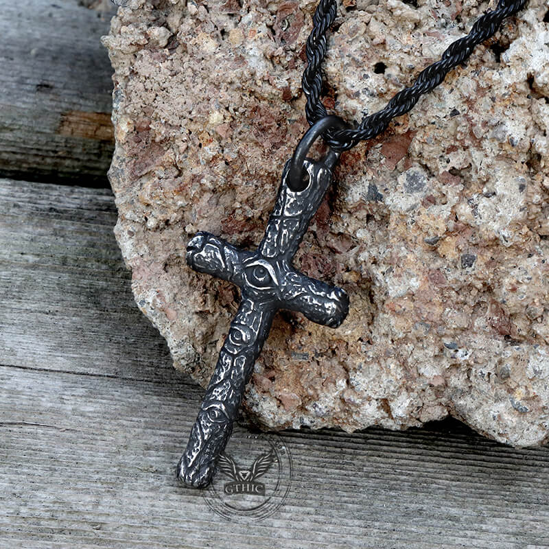 Evil Eye Cross Stainless Steel Pendant