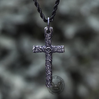 Evil Eye Cross Stainless Steel Pendant