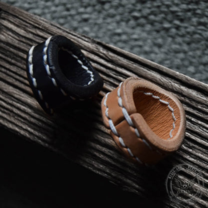 Evil Eye Leather Scarf Ring