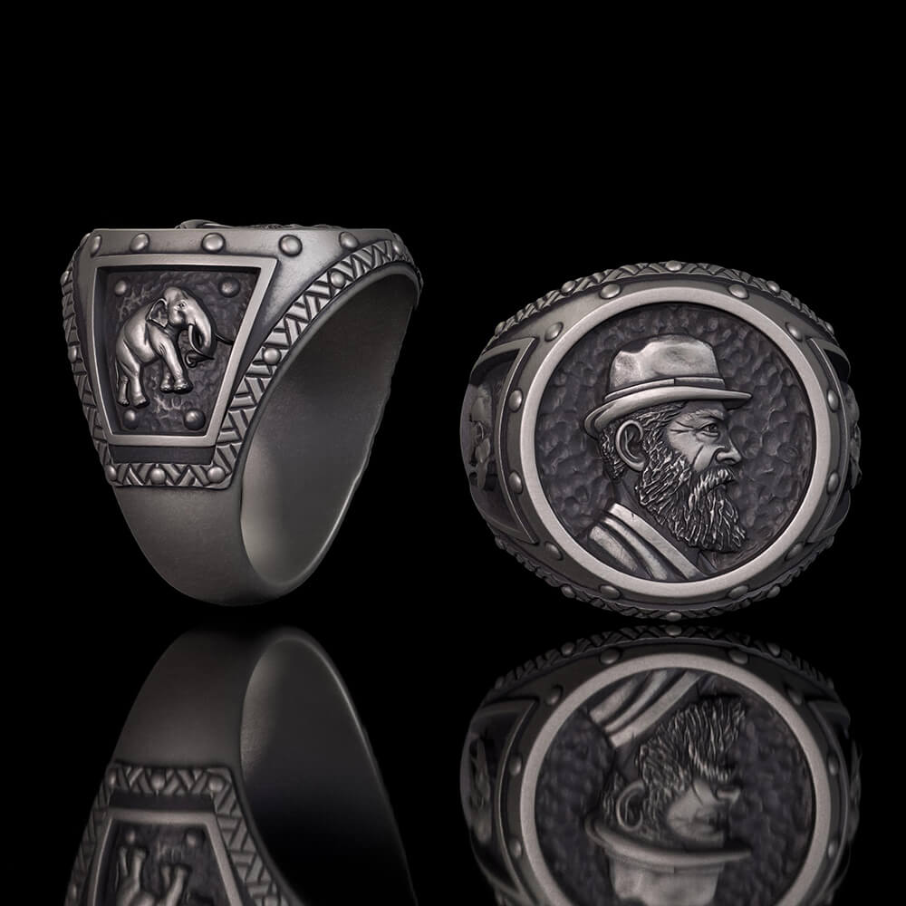 Explorer Elephant Sterling Silver Ring