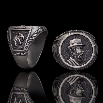 Explorer Elephant Sterling Silver Ring