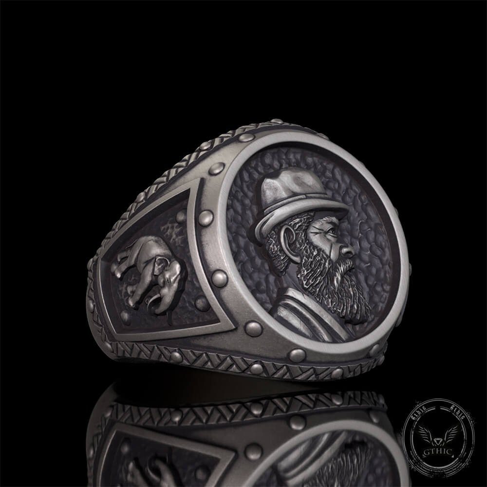 Explorer Elephant Sterling Silver Ring