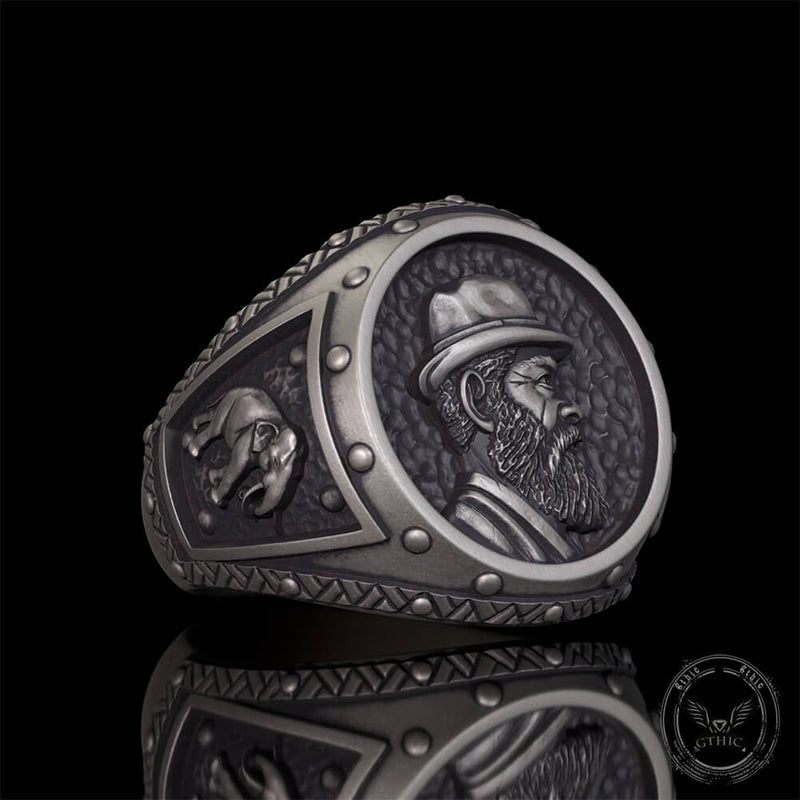 Explorer Elephant Sterling Silver Ring