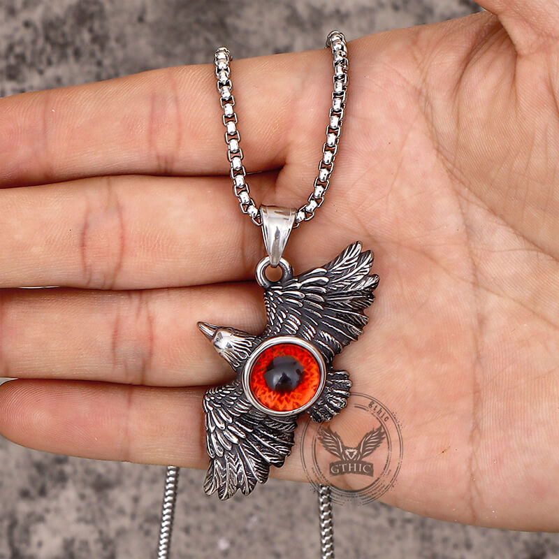 Falcon Wings Devil Eye Stainless Steel Pendant