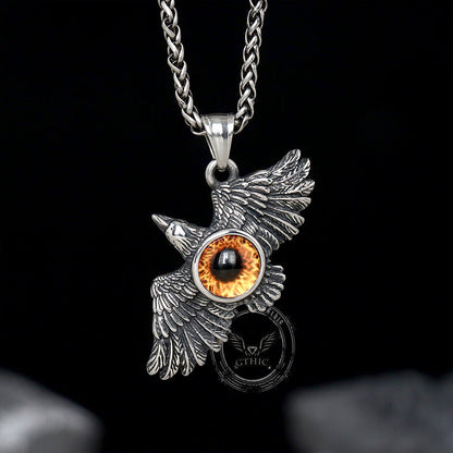 Falcon Wings Devil Eye Stainless Steel Pendant