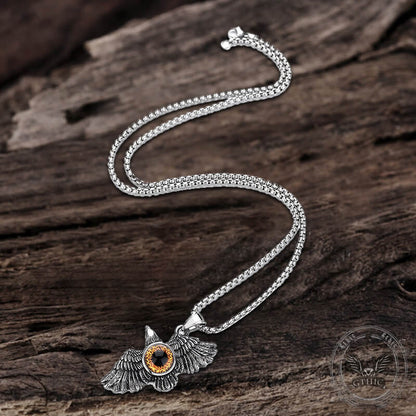 Falcon Wings Devil Eye Stainless Steel Pendant