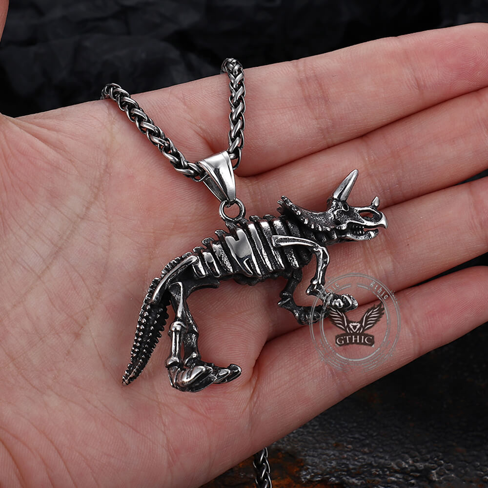 Ferocious Dinosaur Stainless Steel Pendant