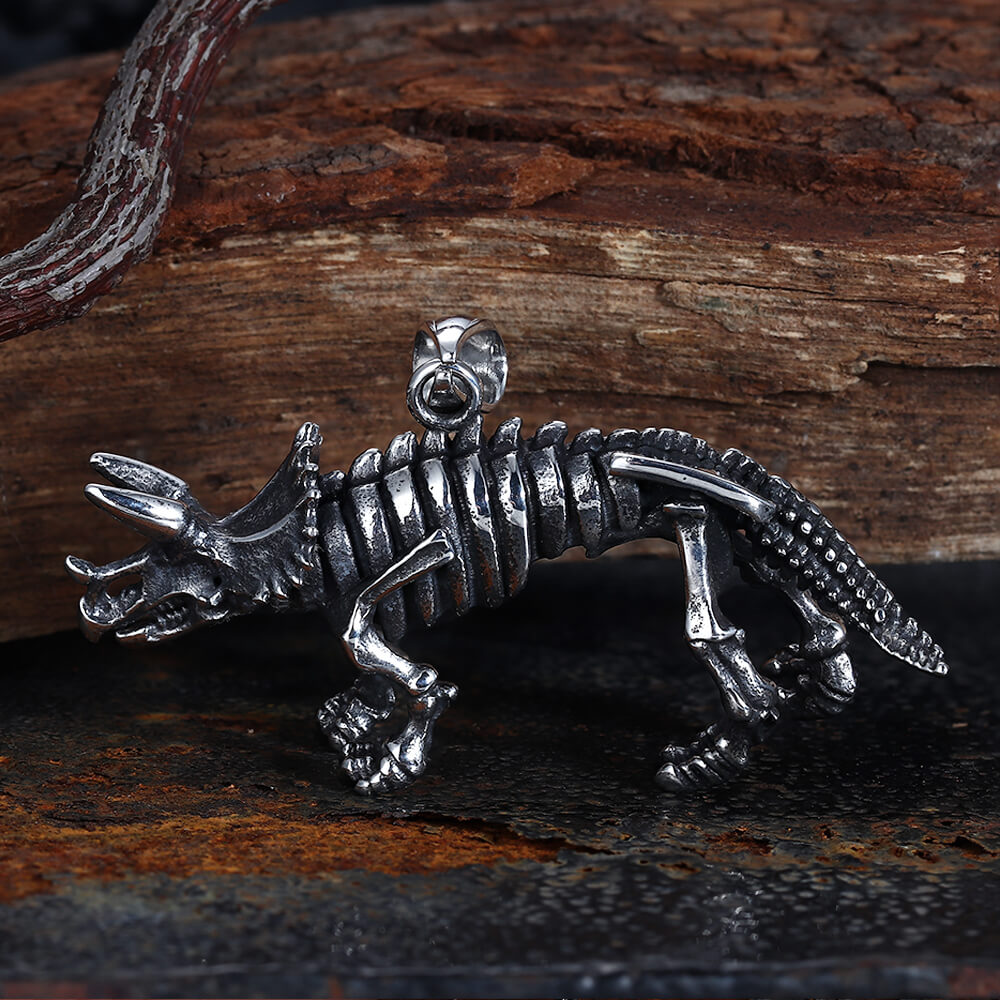 Ferocious Dinosaur Stainless Steel Pendant