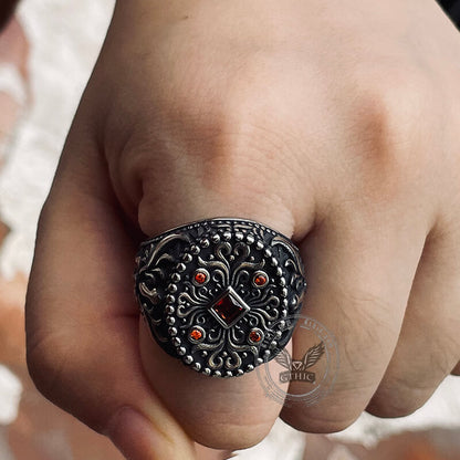 Pattern Stainless Steel Ring