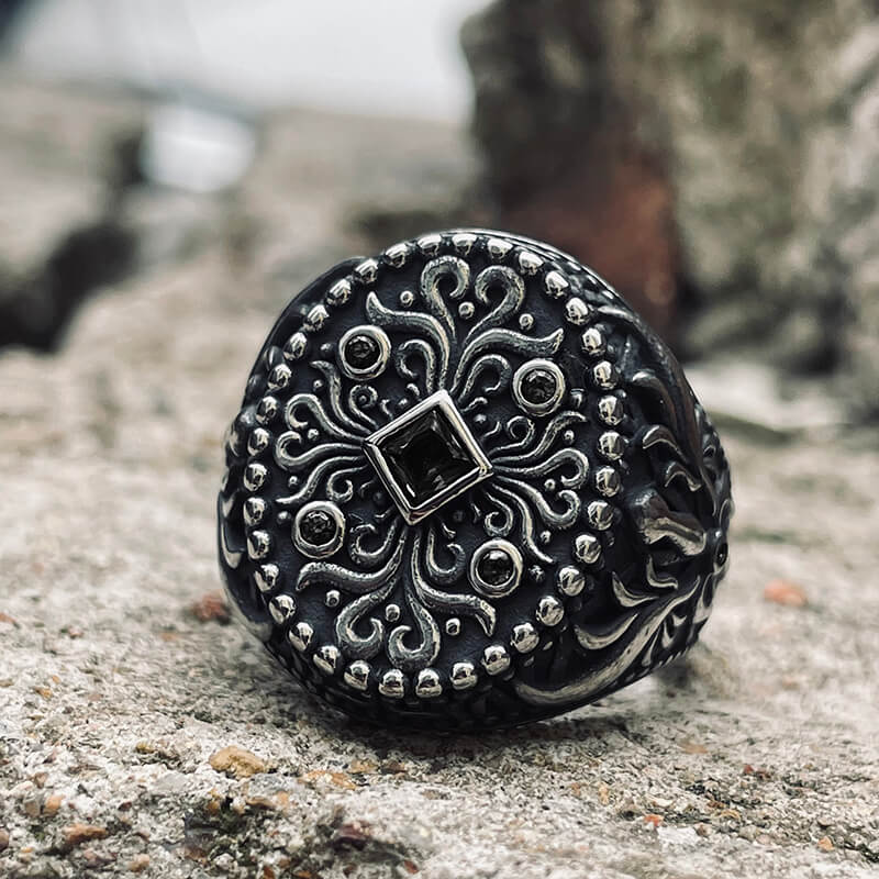 Pattern Stainless Steel Ring