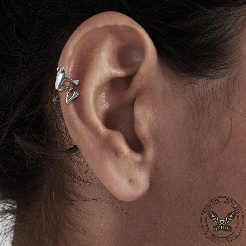 Frog Sterling Silver Ear Cuffs