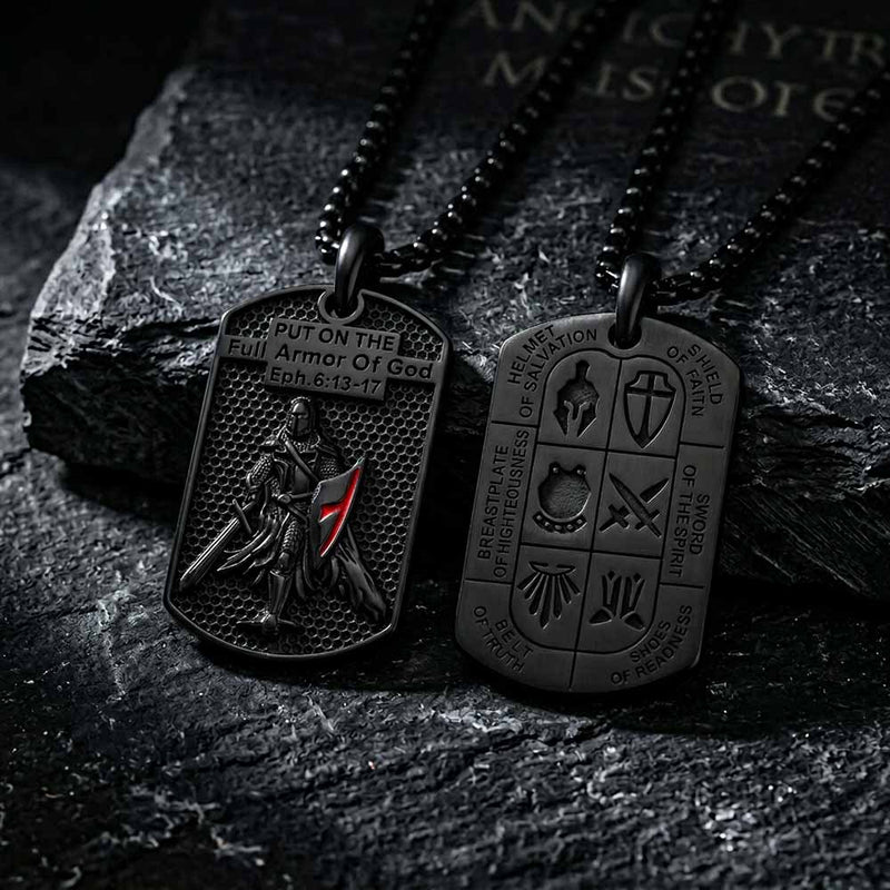Full Armor of God Knight Stainless Steel Pendant