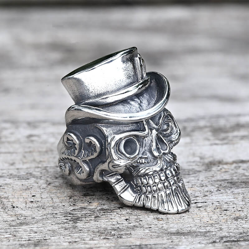 Gentleman Skull Stainless Steel Ring