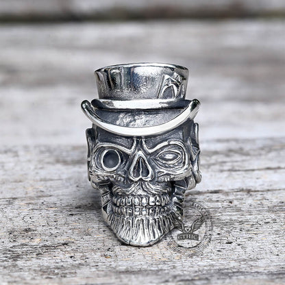 Gentleman Skull Stainless Steel Ring