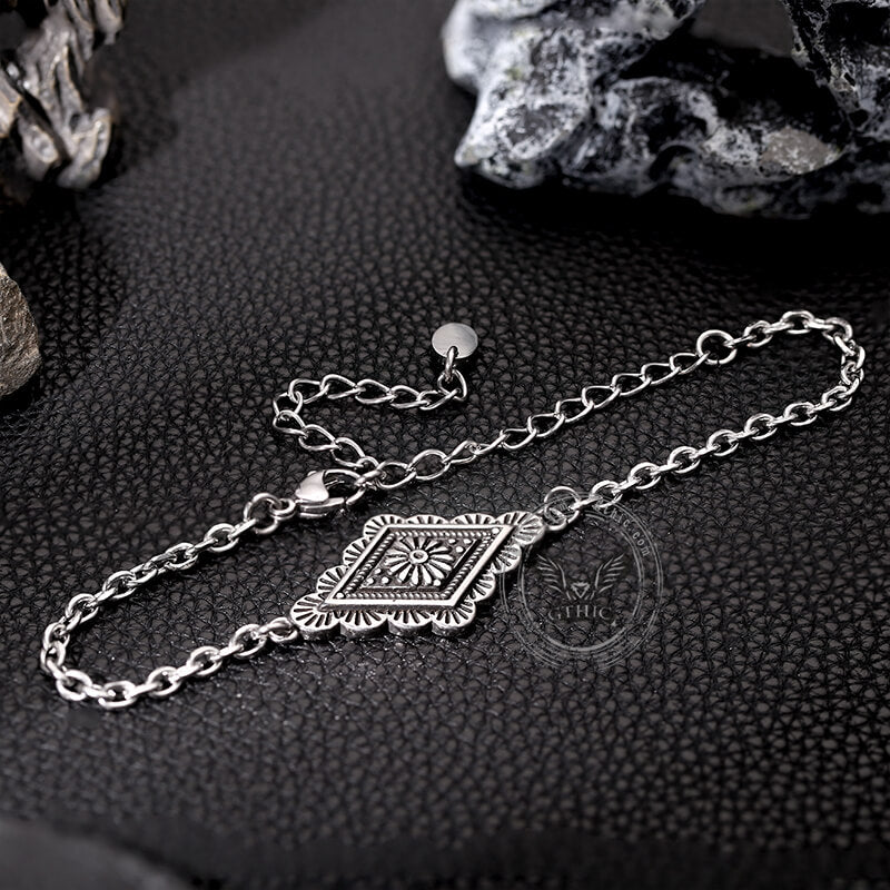 Geometric Pattern Stainless Steel Bracelet