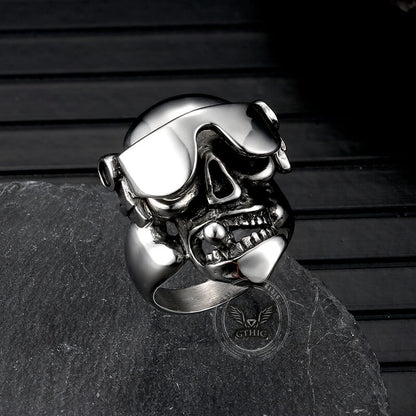 Goggles Skull Stainless Steel Ring