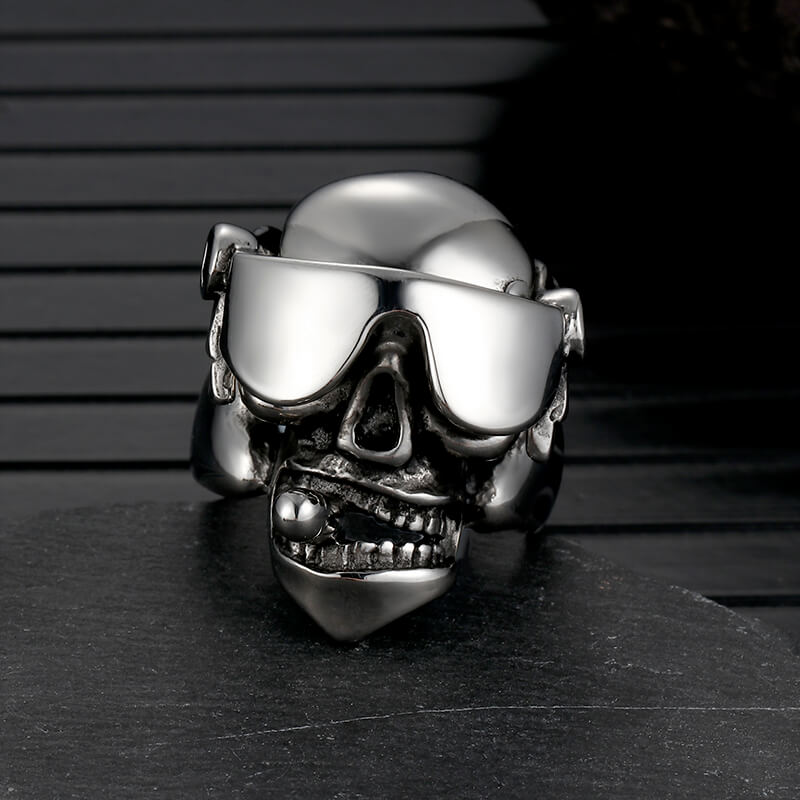 Goggles Skull Stainless Steel Ring