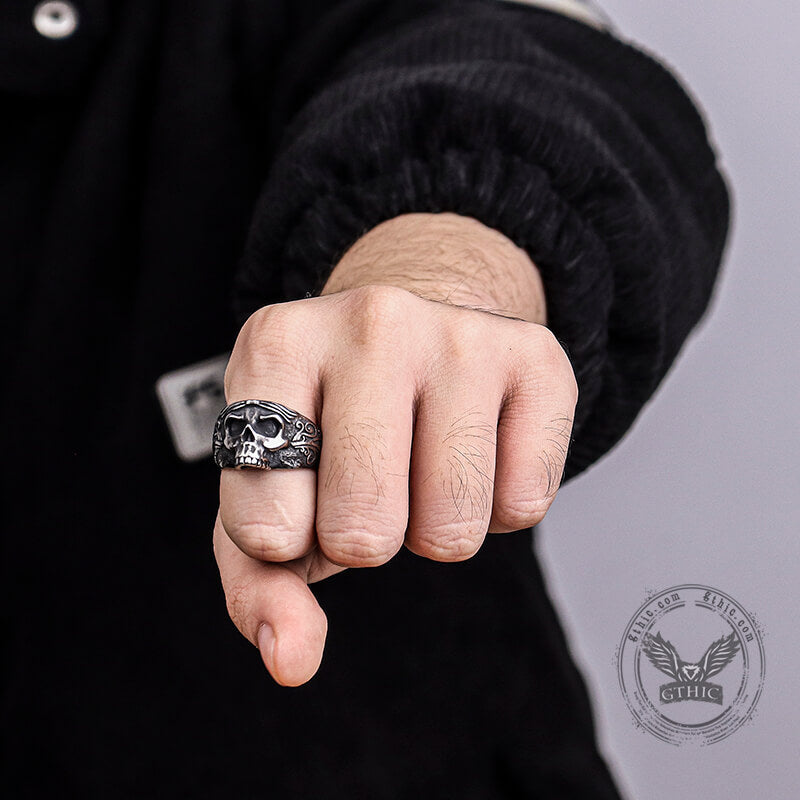 Goth Stainless Steel Skull Ring