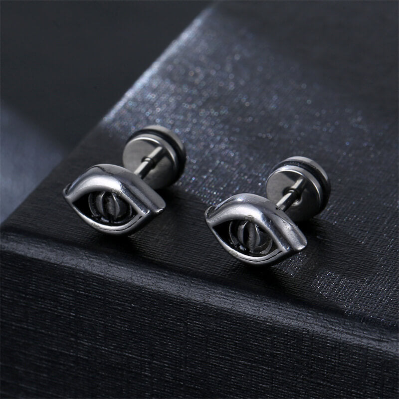 Gothic Demon Eye Stainless Steel Earrings