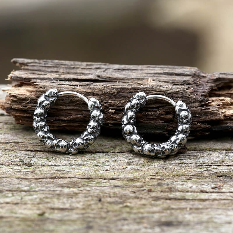 Gothic Skulls Stainless Steel Earrings