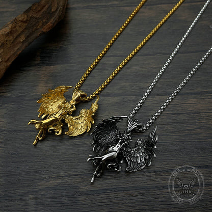 Guardian Angel Wings Stainless Steel Pendant