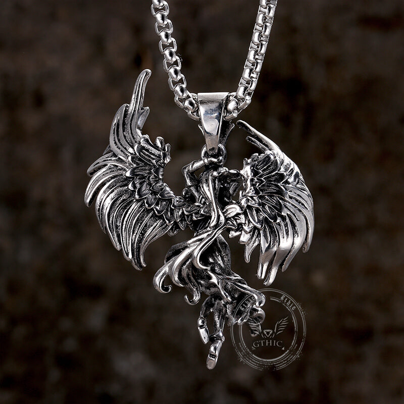 Guardian Angel Wings Stainless Steel Pendant