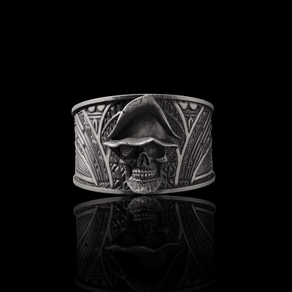 Hat Skull Sterling Silver Ring
