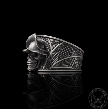 Hat Skull Sterling Silver Ring