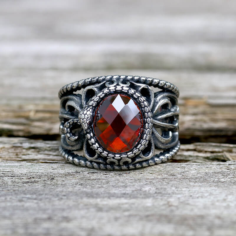 Hollow Design Stainless Steel Snake Ring
