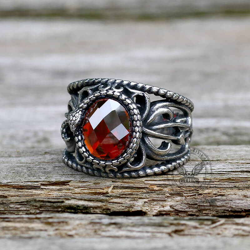 Hollow Design Stainless Steel Snake Ring