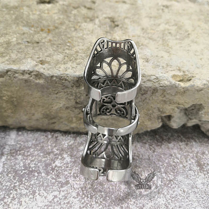 Hollow Pattern Stainless Steel Knuckle Ring
