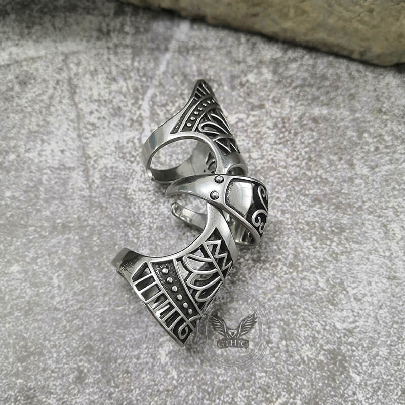 Hollow Pattern Stainless Steel Knuckle Ring
