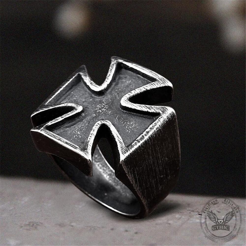 Iron Cross Stainless Steel Ring