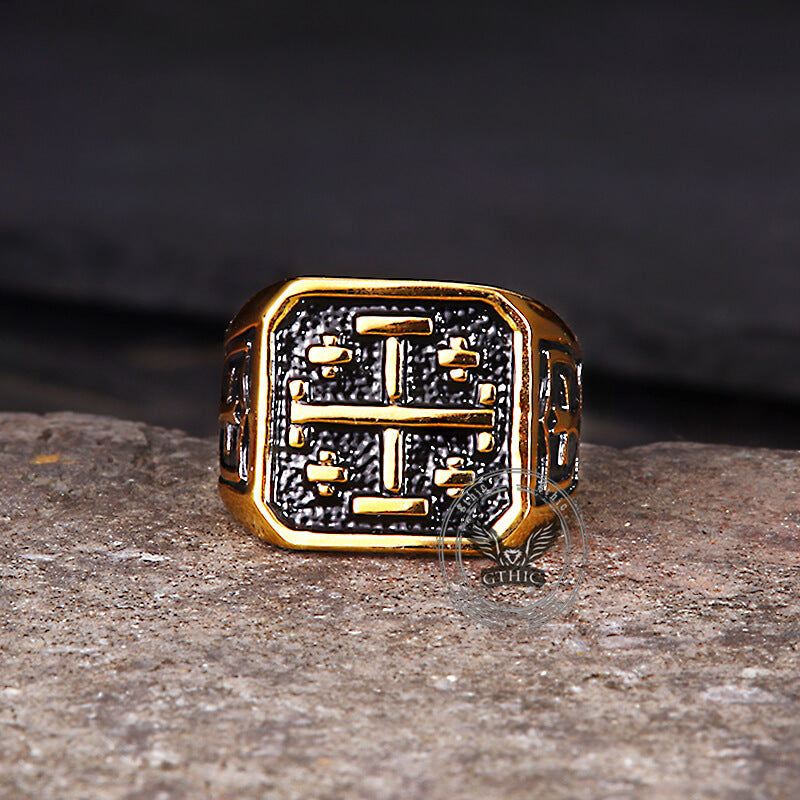 Jerusalem Cross Stainless Steel Christian Ring