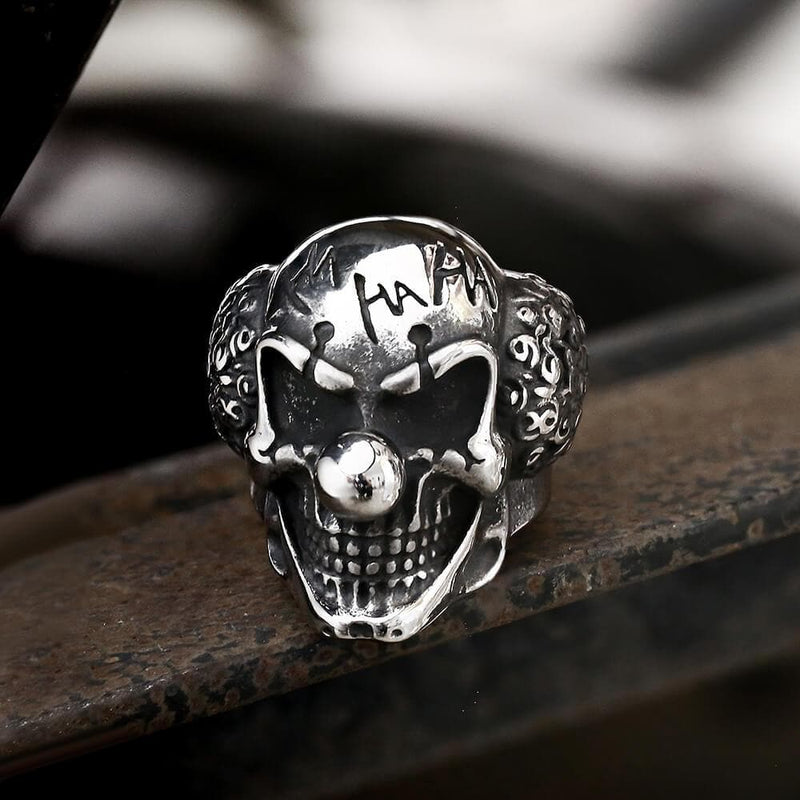 Joker Clown Stainless Steel Skull Ring