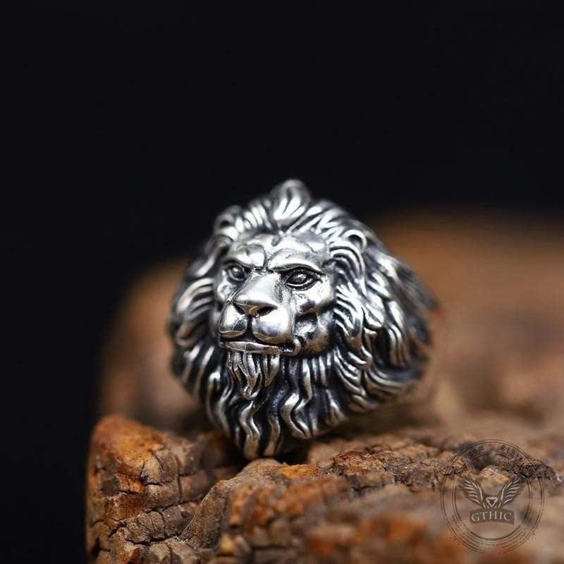 Lion Head Sterling Silver Animal Ring