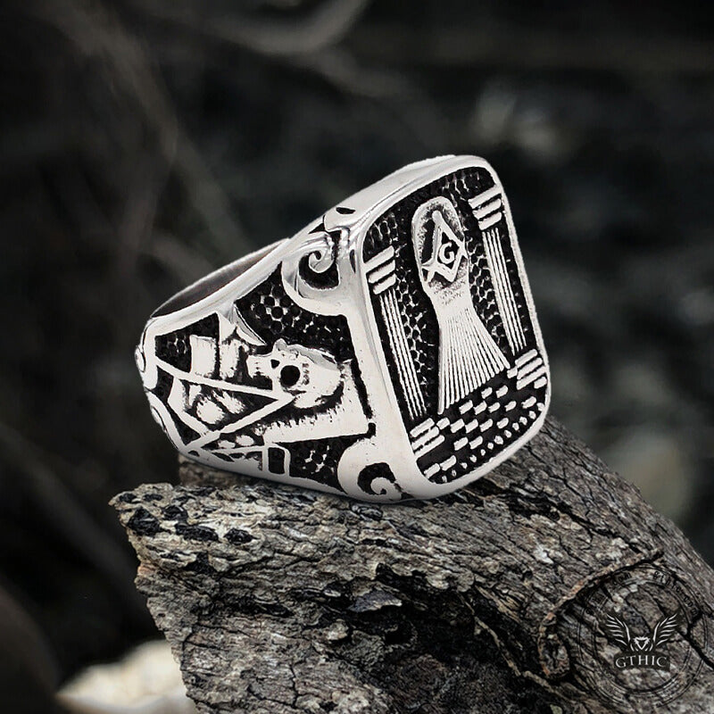 Masonic Stainless Steel Ring