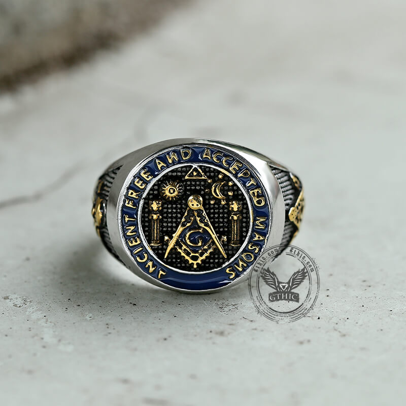 Masonic Symbol Stainless Steel Ring
