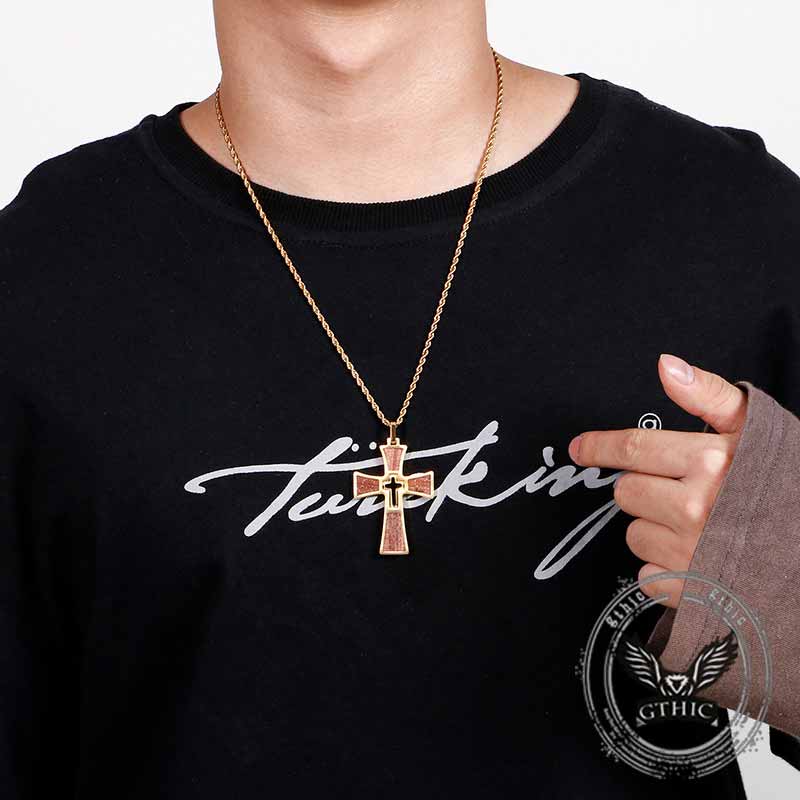 Multi-layered Cross Stainless Steel Pendant