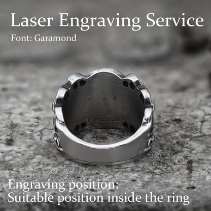 Northern Pirate Compass Stainless Steel Marine Ring