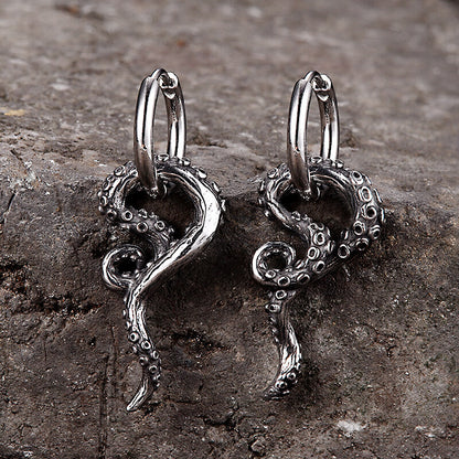 Octopus Tentacle Stainless Steel Earrings