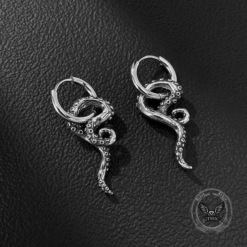 Octopus Tentacle Stainless Steel Earrings