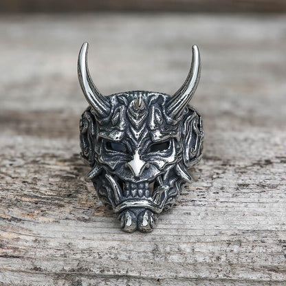 Oni Mask Stainless Steel Ring