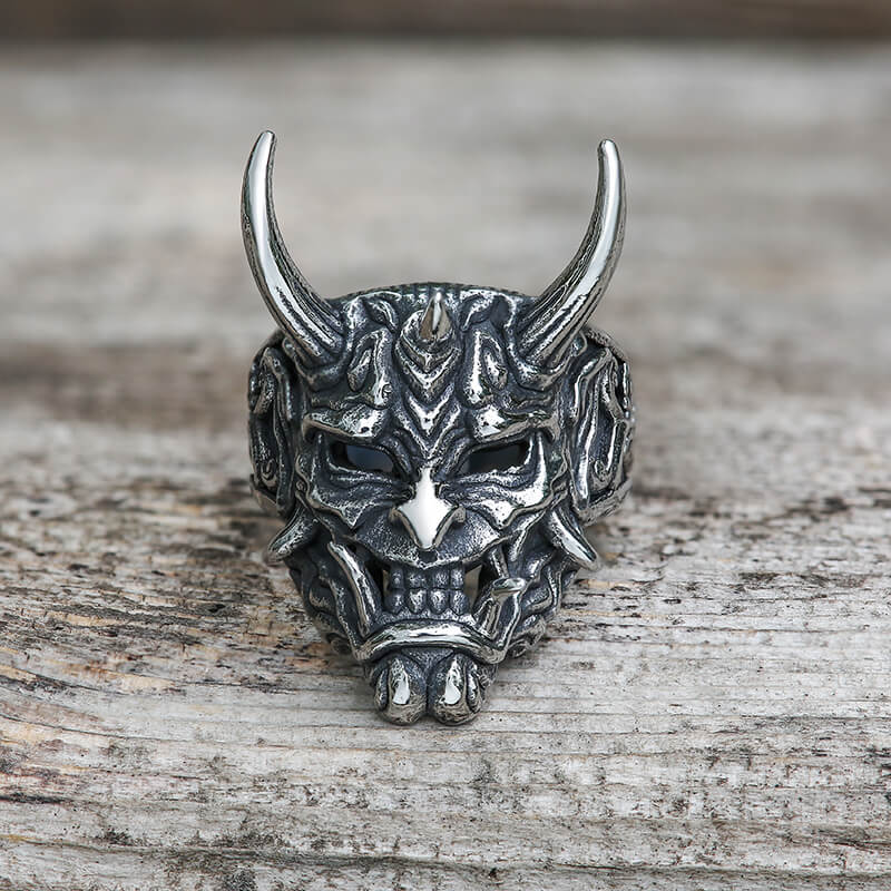 Oni Mask Stainless Steel Ring