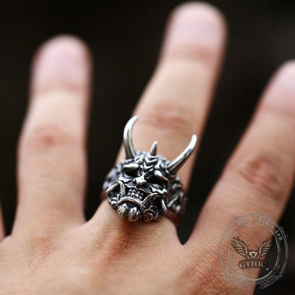 Oni Mask Stainless Steel Ring