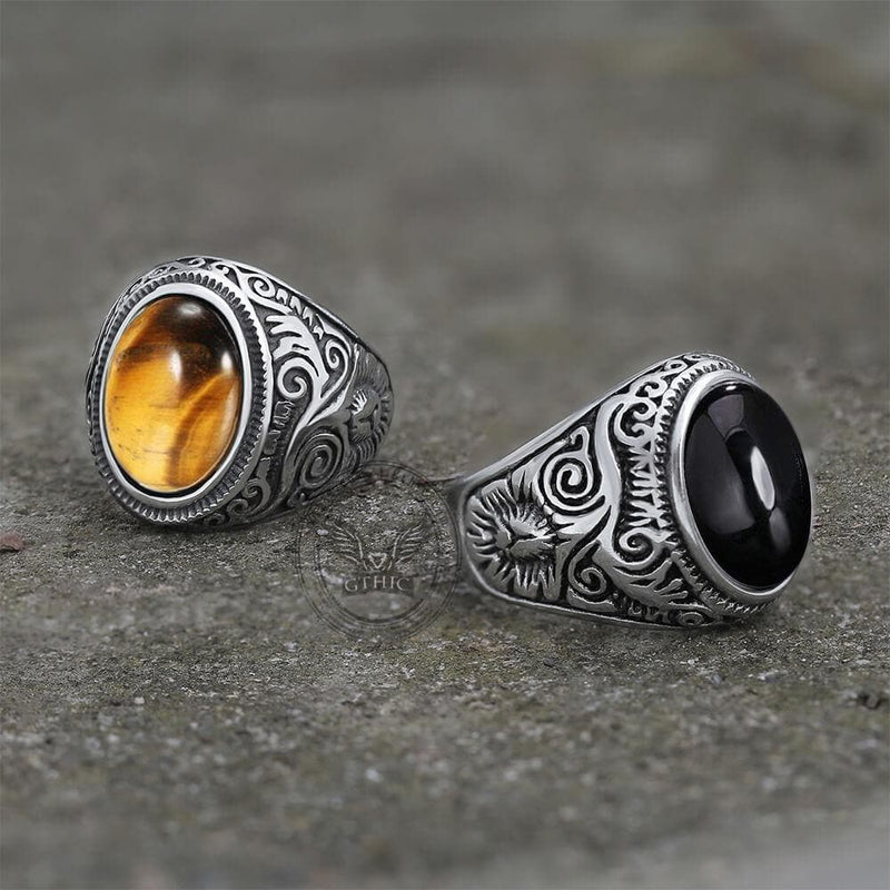 Pattern Gem Sterling Silver Ring