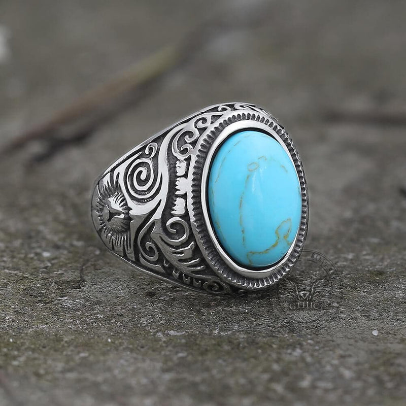 Pattern Gem Stainless Steel Ring